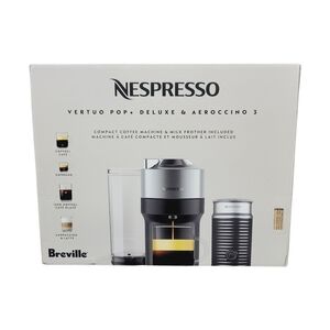 Nespresso Vertuo Pop+ Deluxe & Aeroccino 3 in Silver and Black New